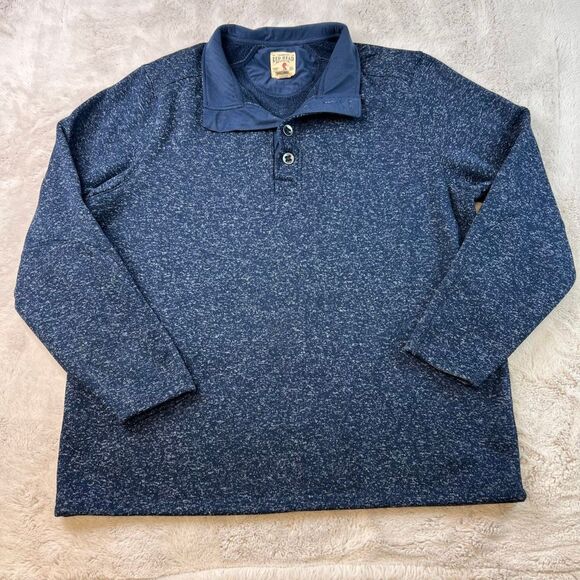 Redhead Sweater 1/4 Button Henley Mens Size 3XL Blue Pullover Fleece Warm Winter - Picture 1 of 8
